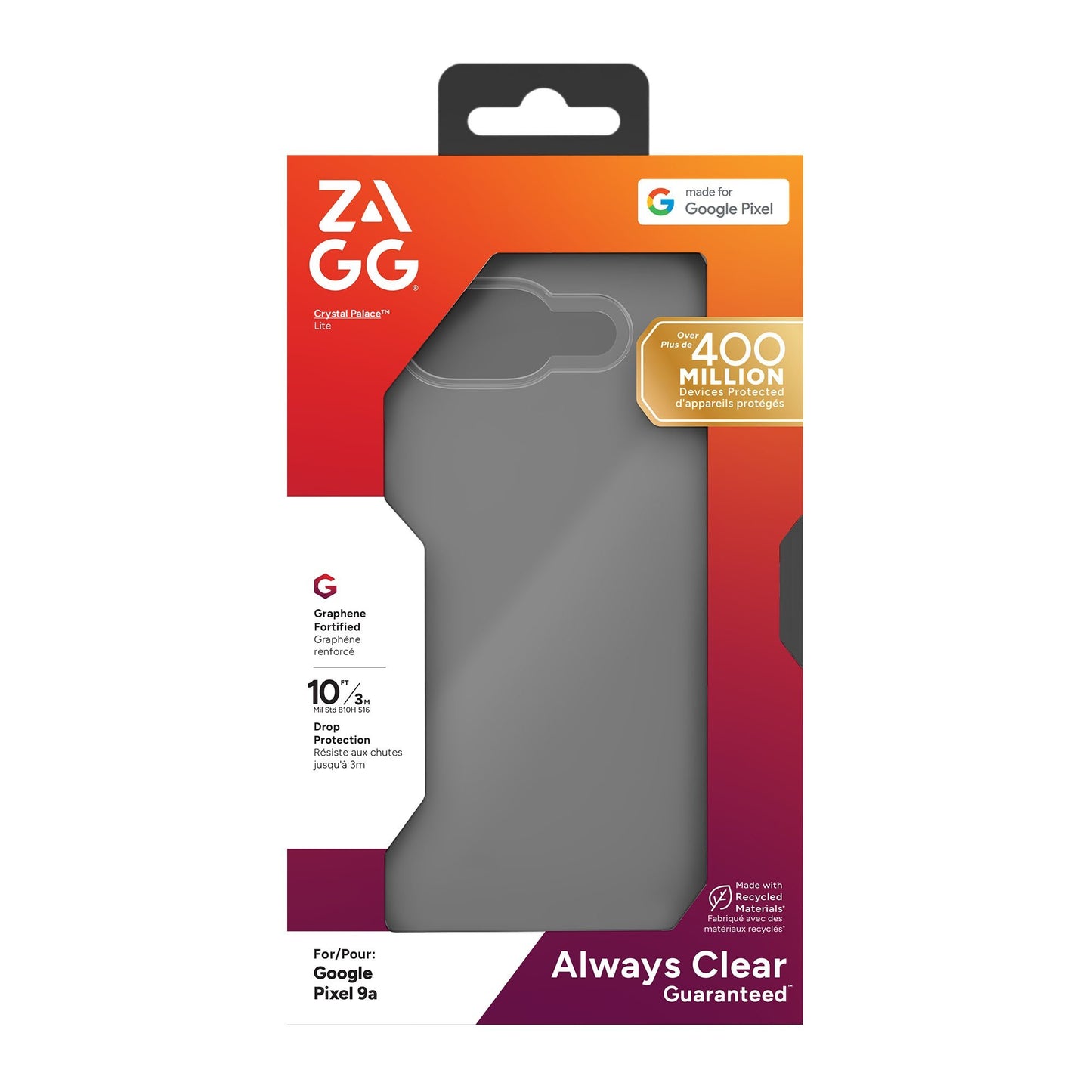 Google Pixel 9a ZAGG Graphene Crystal Palace Lite Case - Clear