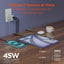HyperGear 45W Multi Port Dual USB-C + Single USB-A Wall Charger Travel Hub - White