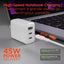 HyperGear 45W Multi Port Dual USB-C + Single USB-A Wall Charger Travel Hub - White