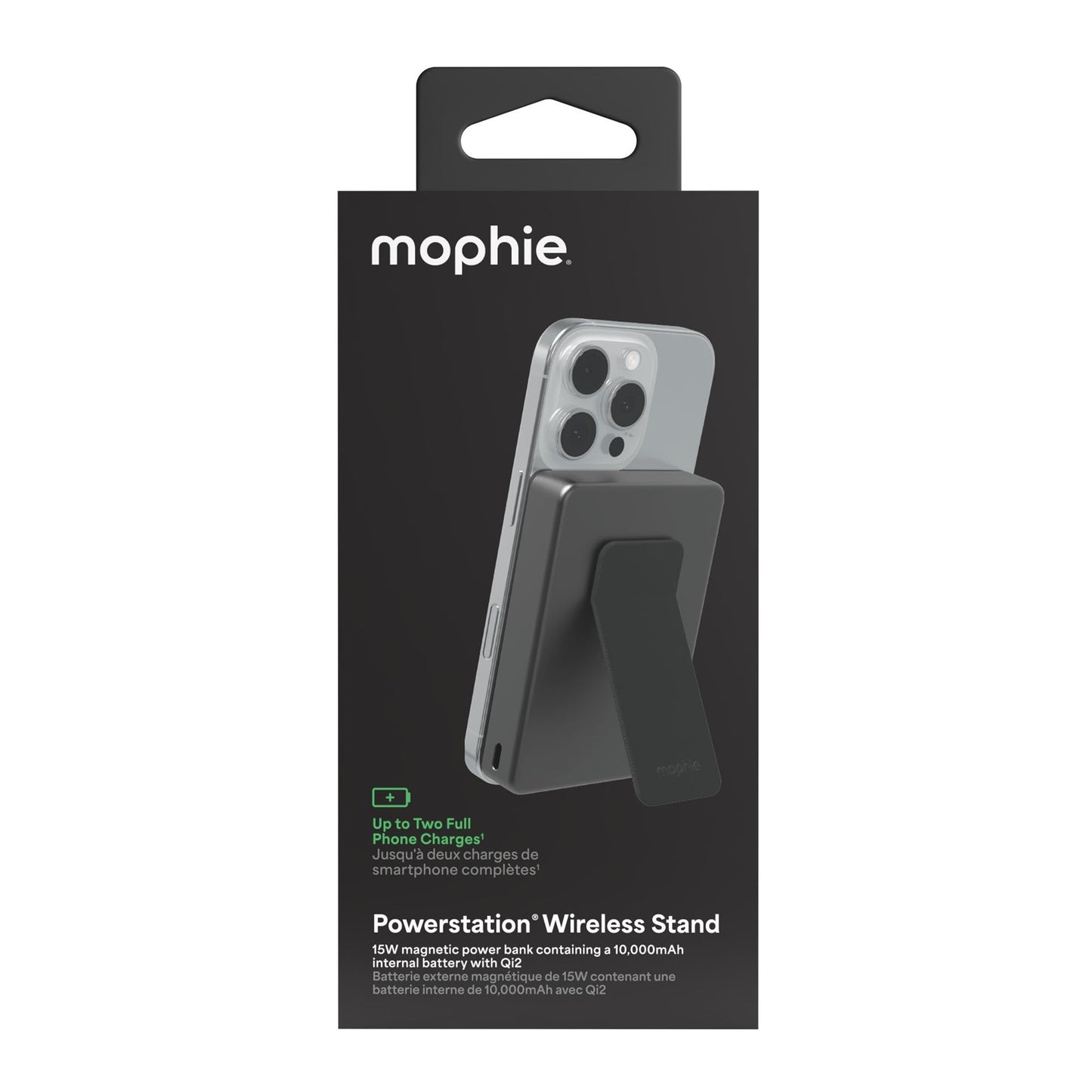 Mophie Qi2 10,000 mAh Powerstation Wireless with Stand - Black