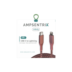 6 ft Non-MFI USB Type C To Lightning Cable (AmpSentrix) (Infinity) (Pink)